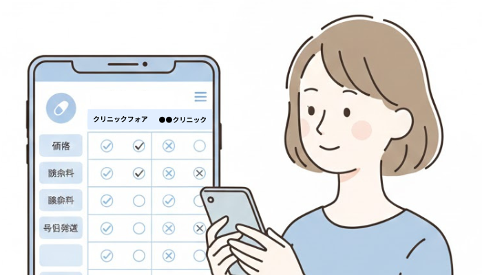 クリニックフォアと他のオンラインピル診療と比較